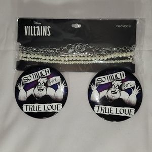 Disney Villians Necklace & Pin Set